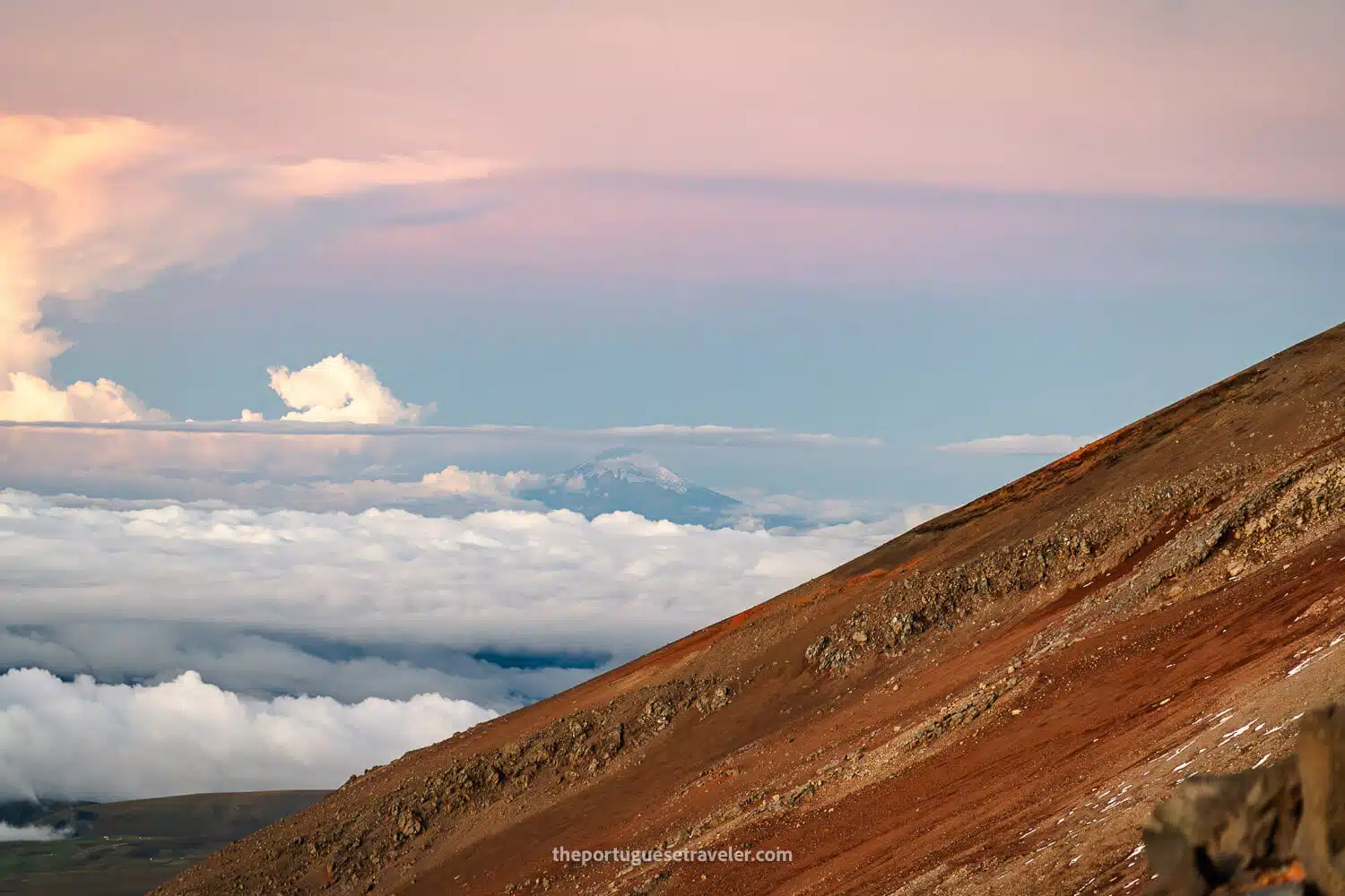 Cotopaxi at Sunset seen from the Chimborazo High Camp