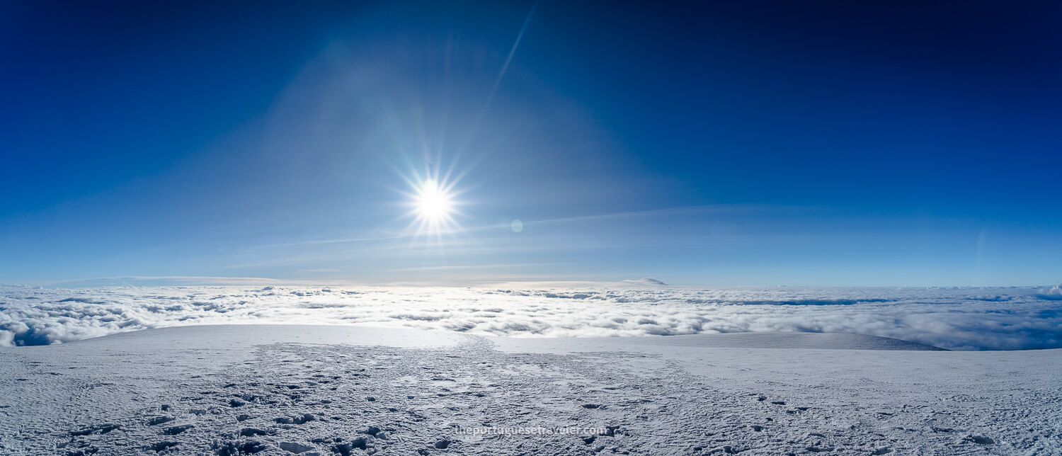 The Highest Summit of the Chimborazo Volcano, and the view with a cloud inversion