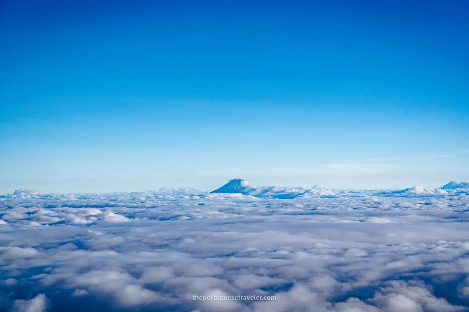 The Cotopaxi Volcano seen from the summit of Chimborazo Volcano