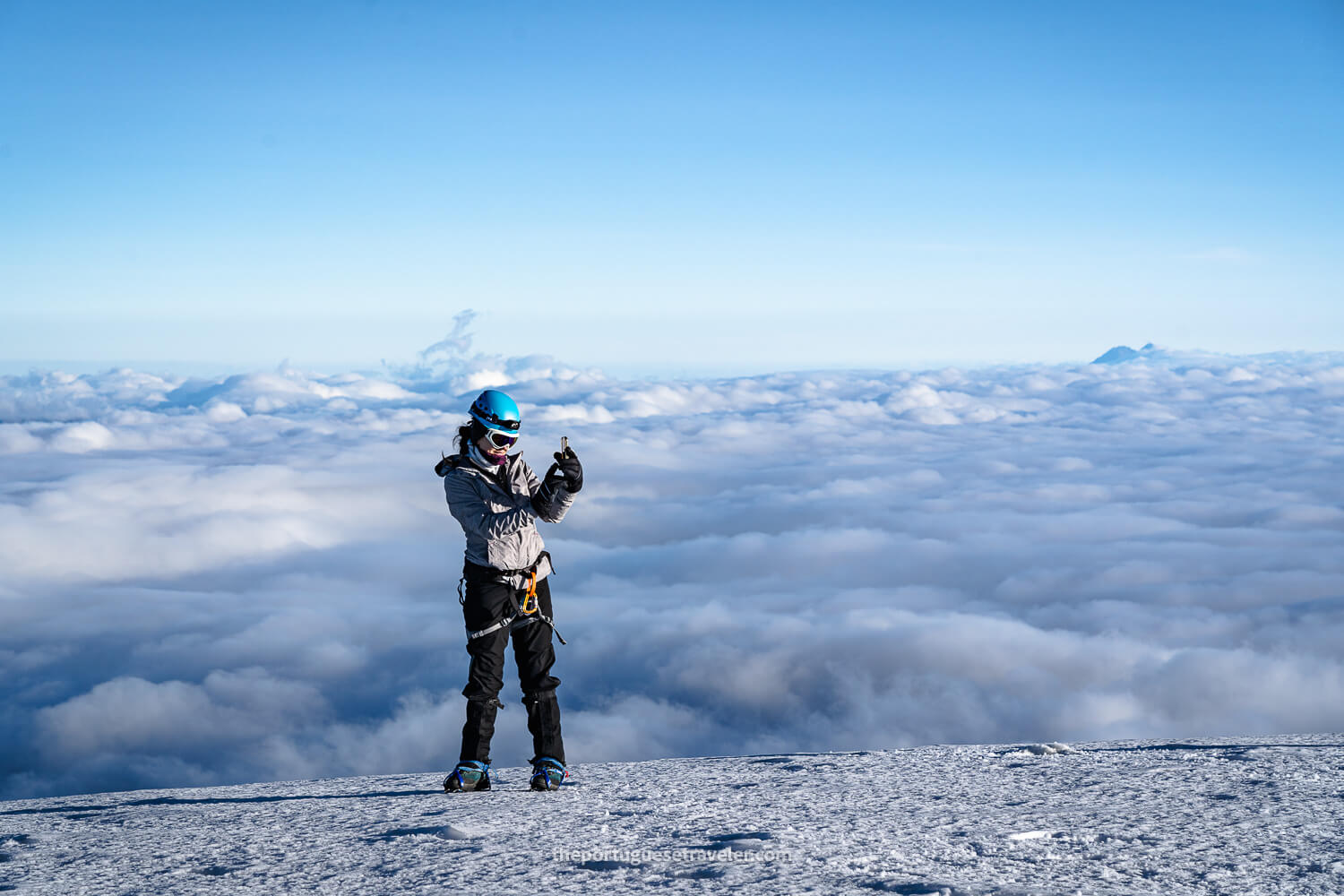 Jhos taking a selfie on top of the world