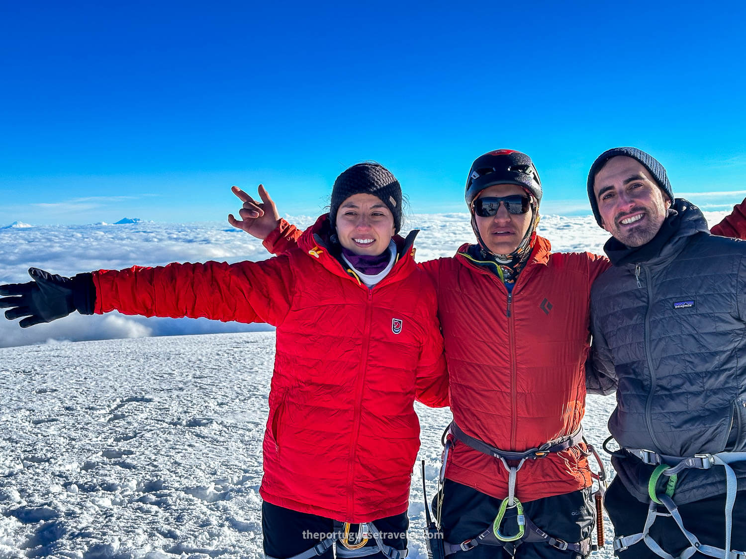 Jhos, Julian and Me at the Whymper Summit of Chimborazo Volcano