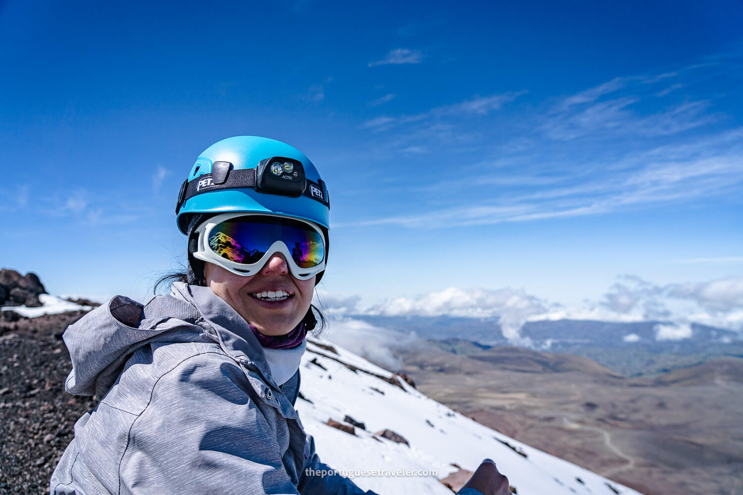 Jhos after summiting the highest mountain in Ecuador