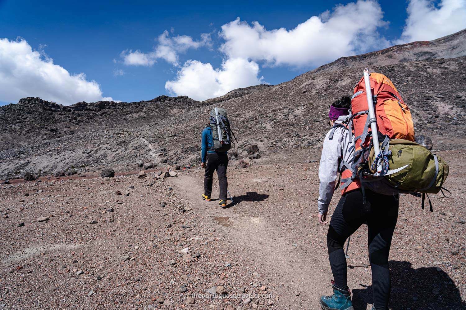 The group climbing to the high camp of Chimborazo