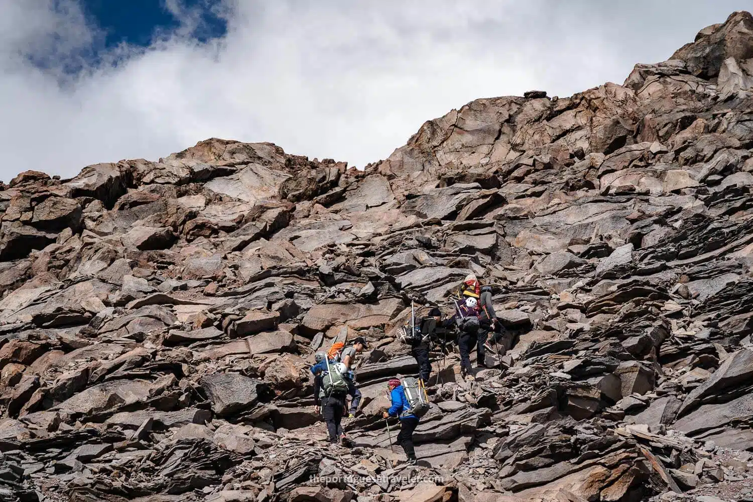 The climb from the refuge to high camp