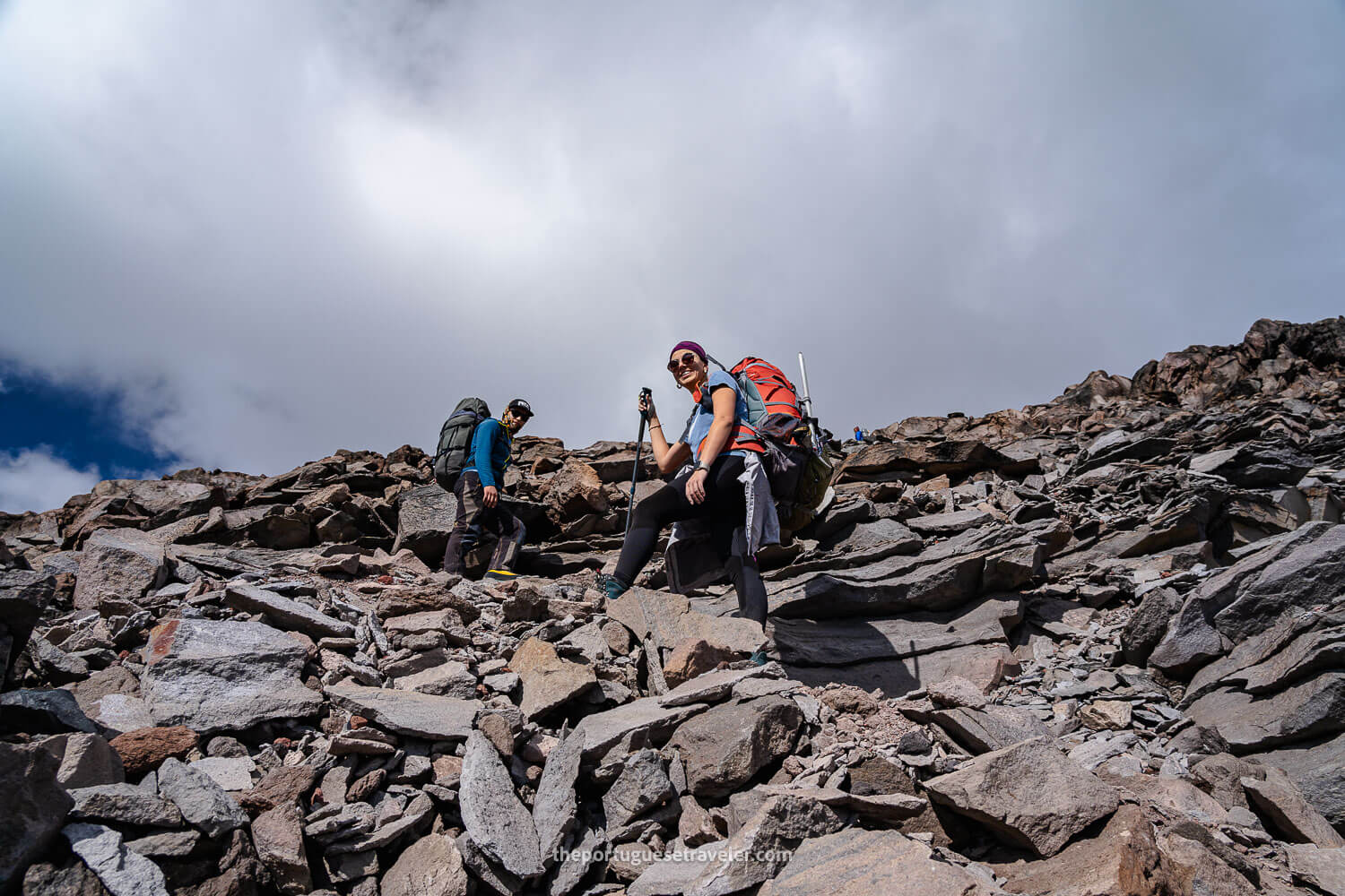 Jhos smiling on the way to high camp