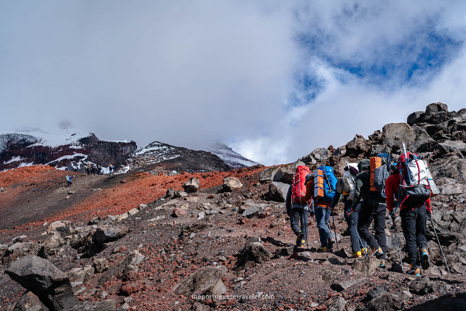 The group ahead of us almost reaching the camp