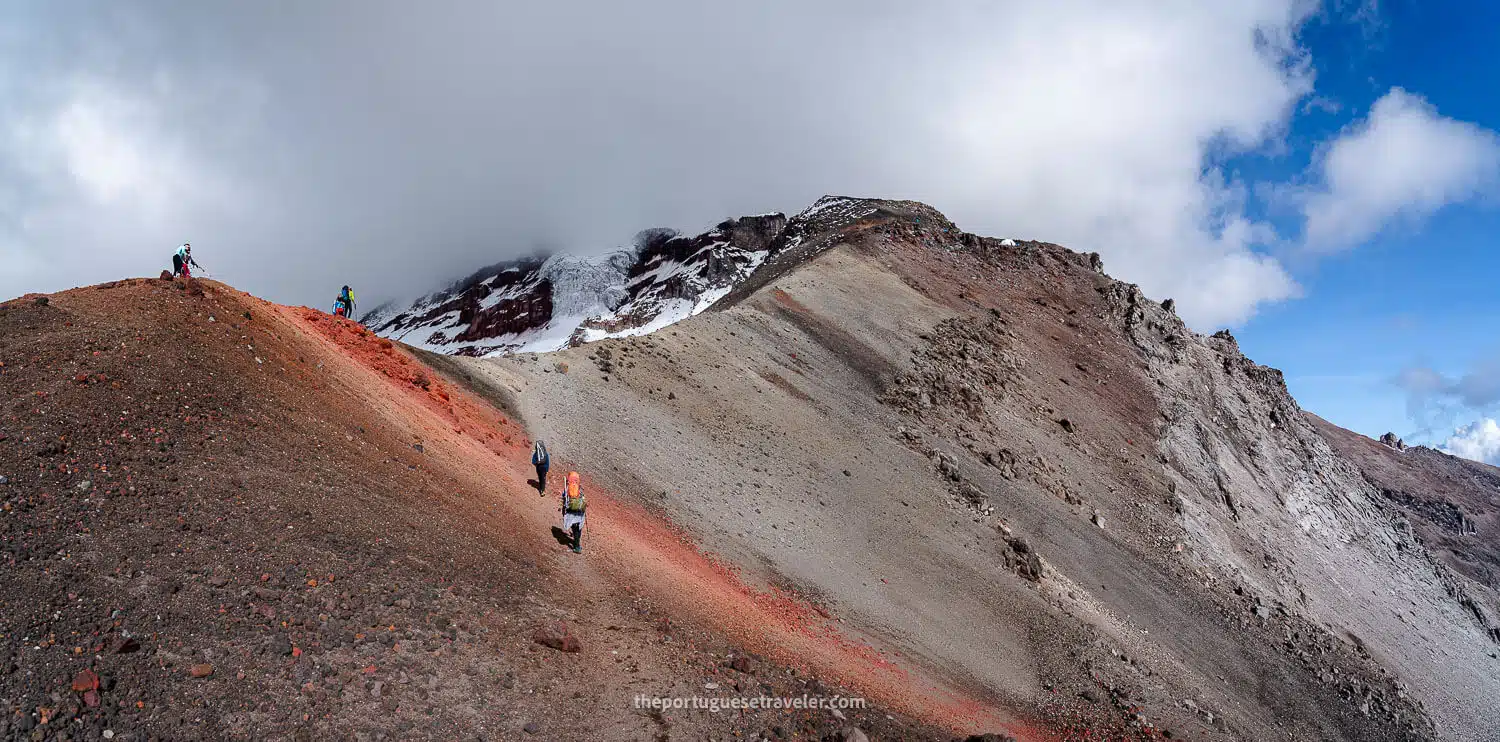 Arriving at high camp