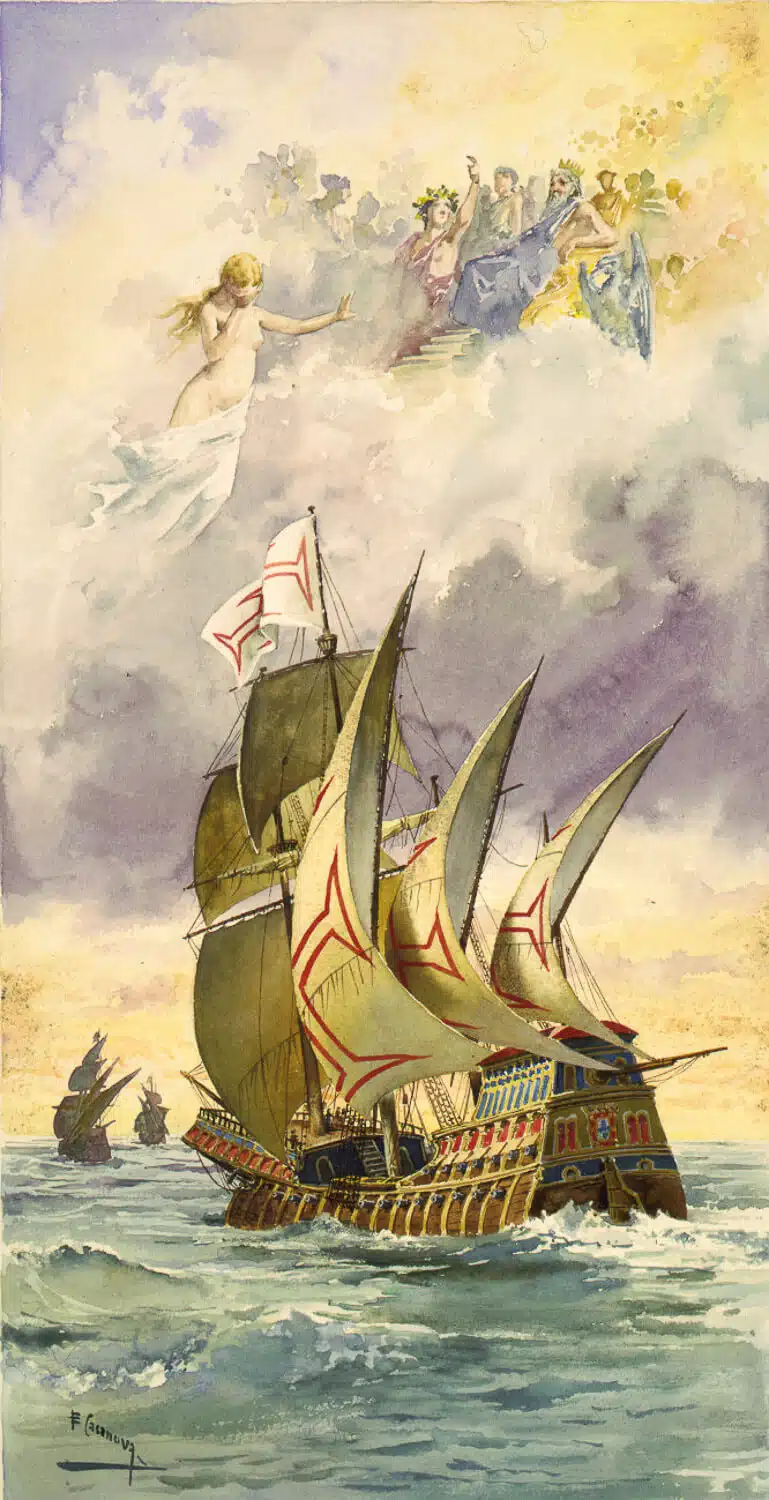 The Caravel São Gabriel and the other two ships