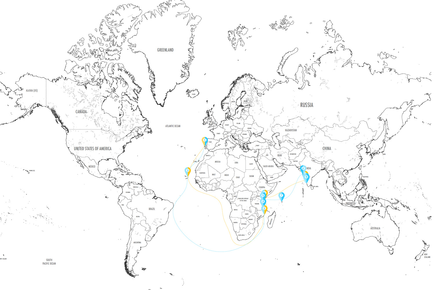 The Map of the Second Journey of Vasco da Gama's to India by Sea