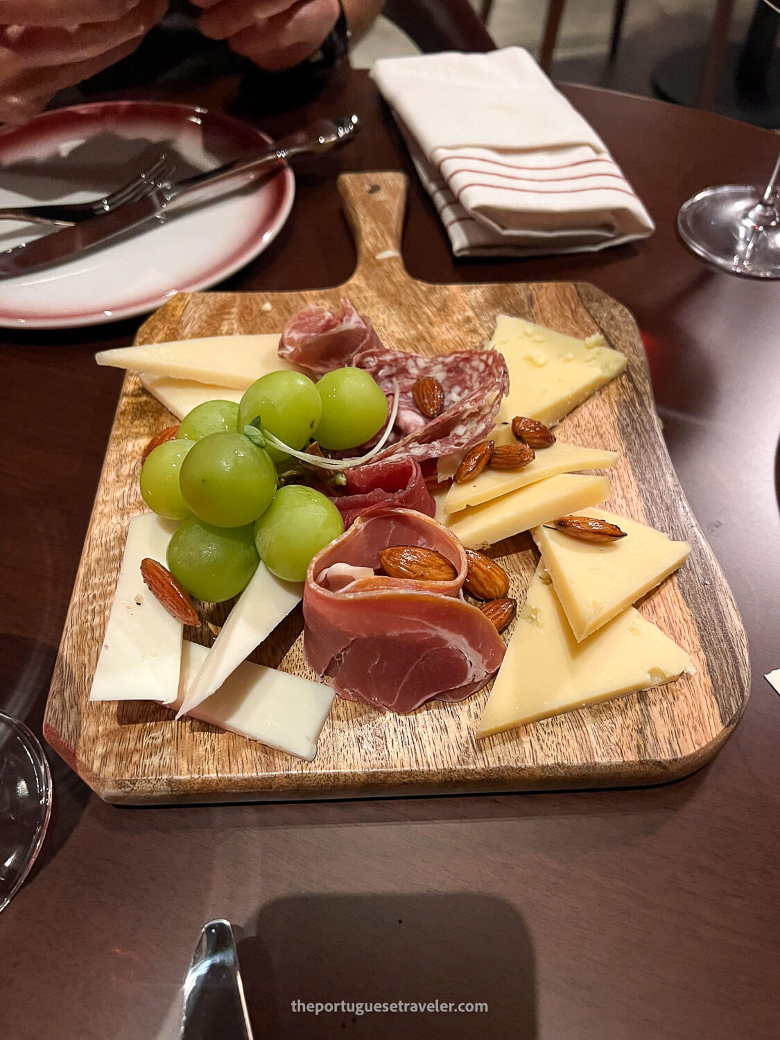 A cheese and ham plater at the Cloud Bar