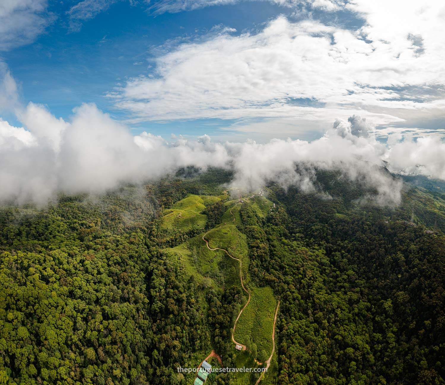 An aerial photo of the Sinharaja Forest Reserve