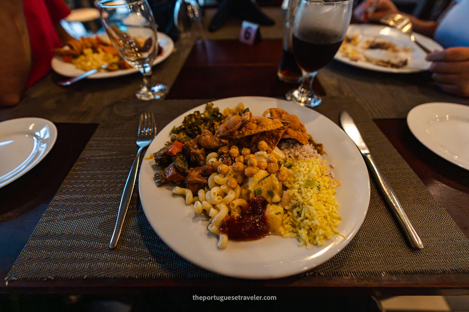 A sample of the local food buffet they had at the restaurant