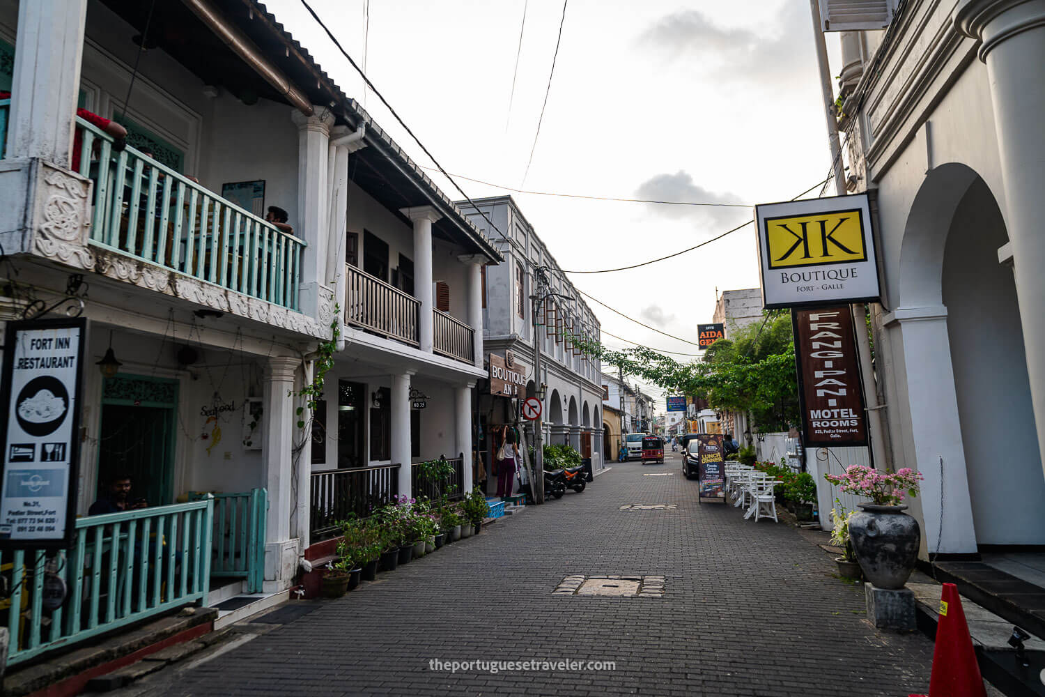 The streets full of shops in Galle Fort, in Galle, Sri Lanka