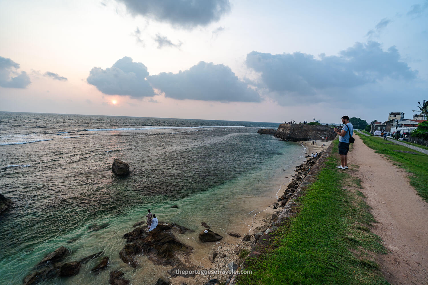 The Ramparts and Beach of Galle Fort at Sunset