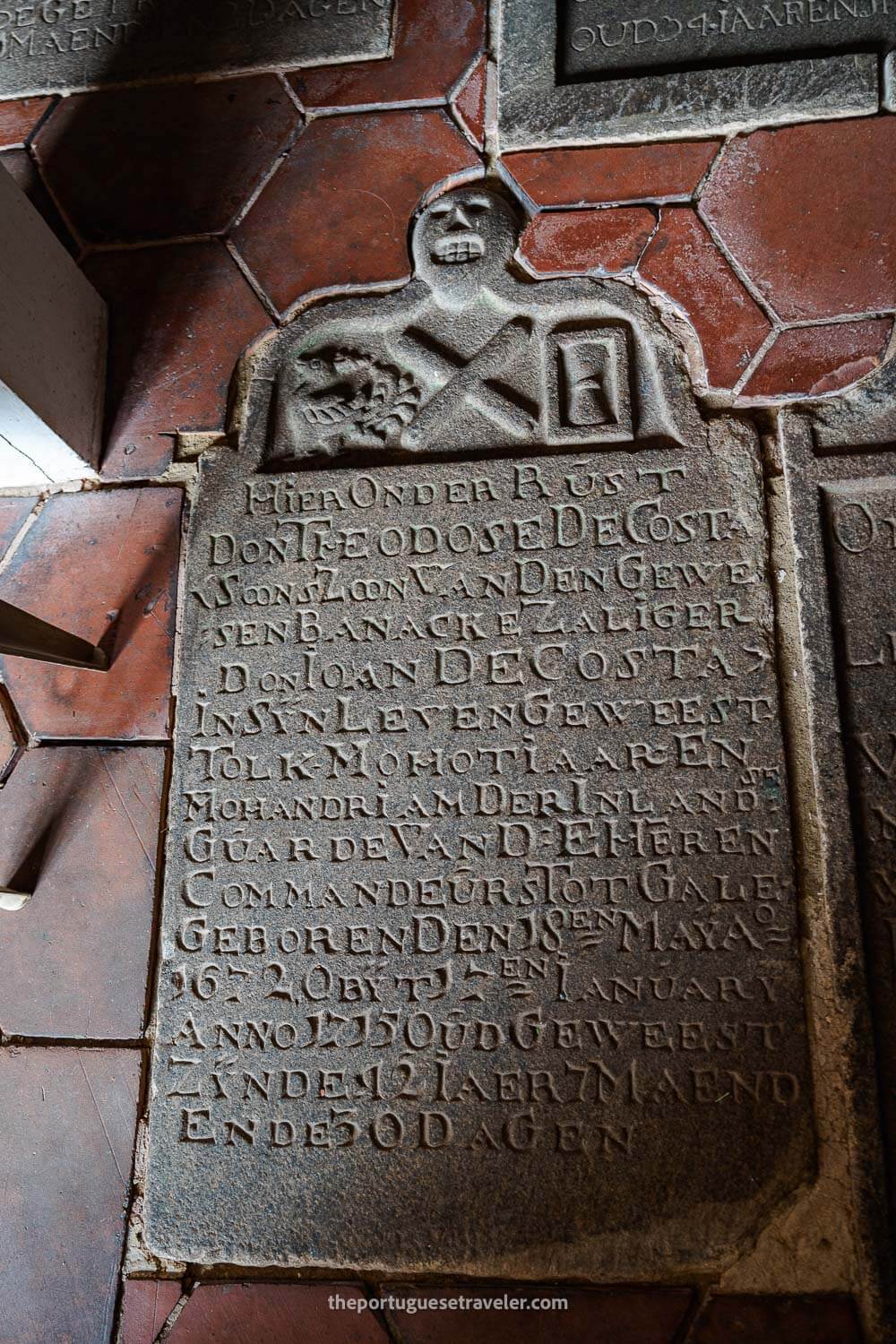 A Gravestone inside the Dutch Reformed Church