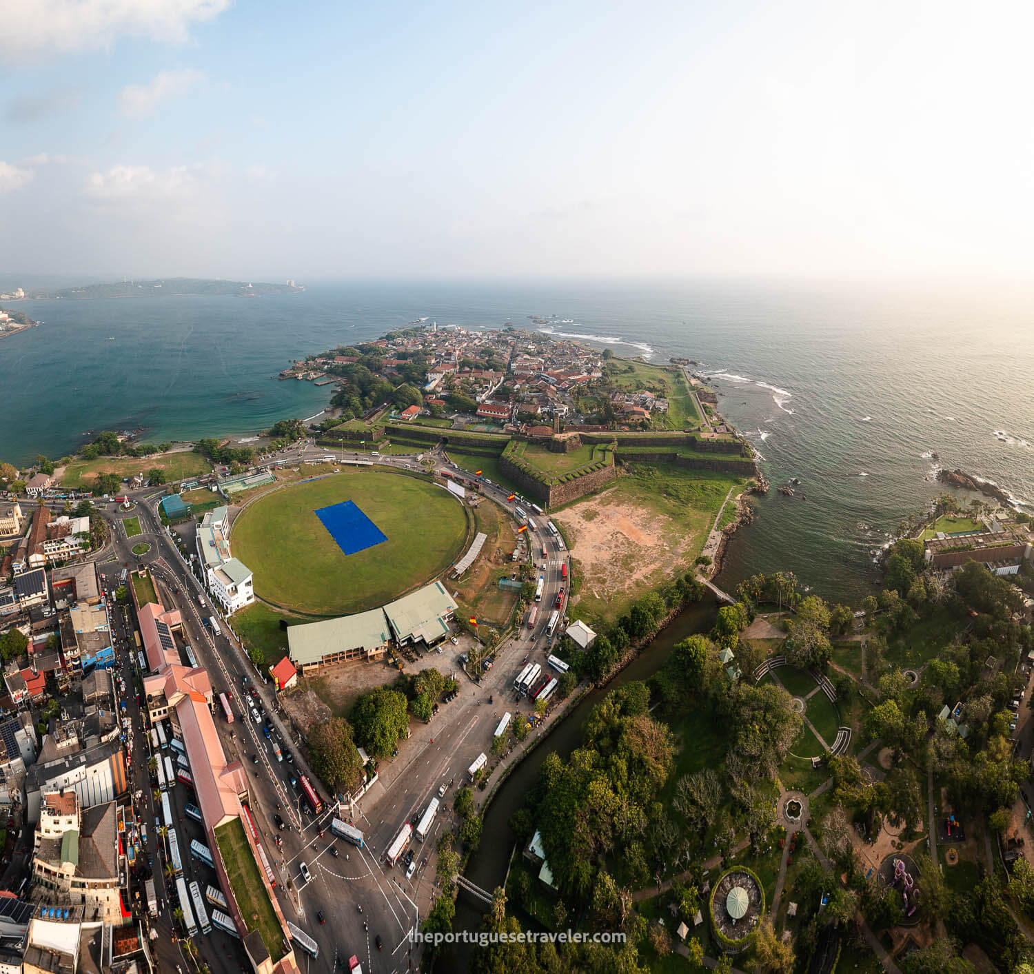 Galle Fort and the Clock Tower in the middle, in Galle, Sri Lanka