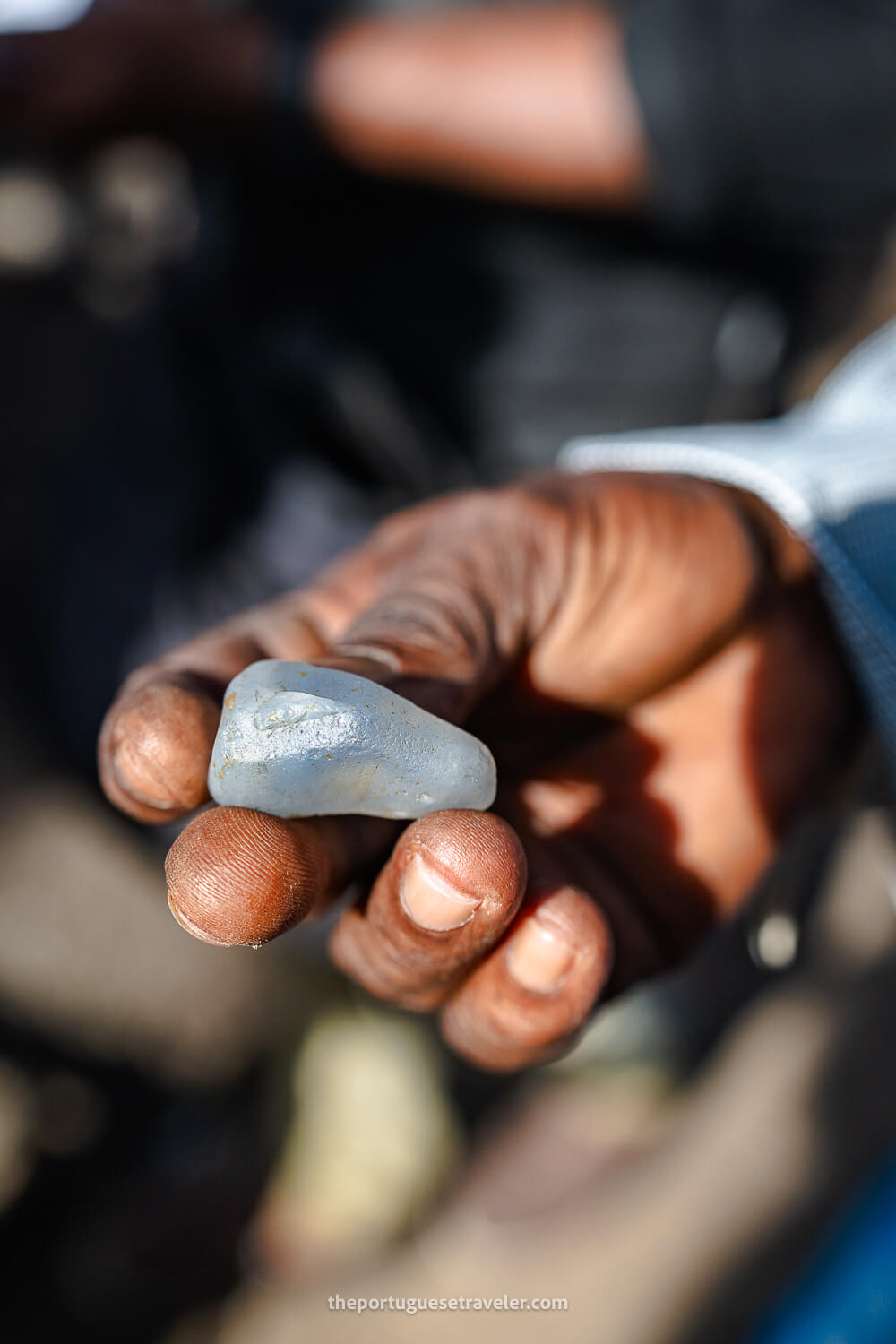 A gem from a vendor in the Ratnapura Gem Market