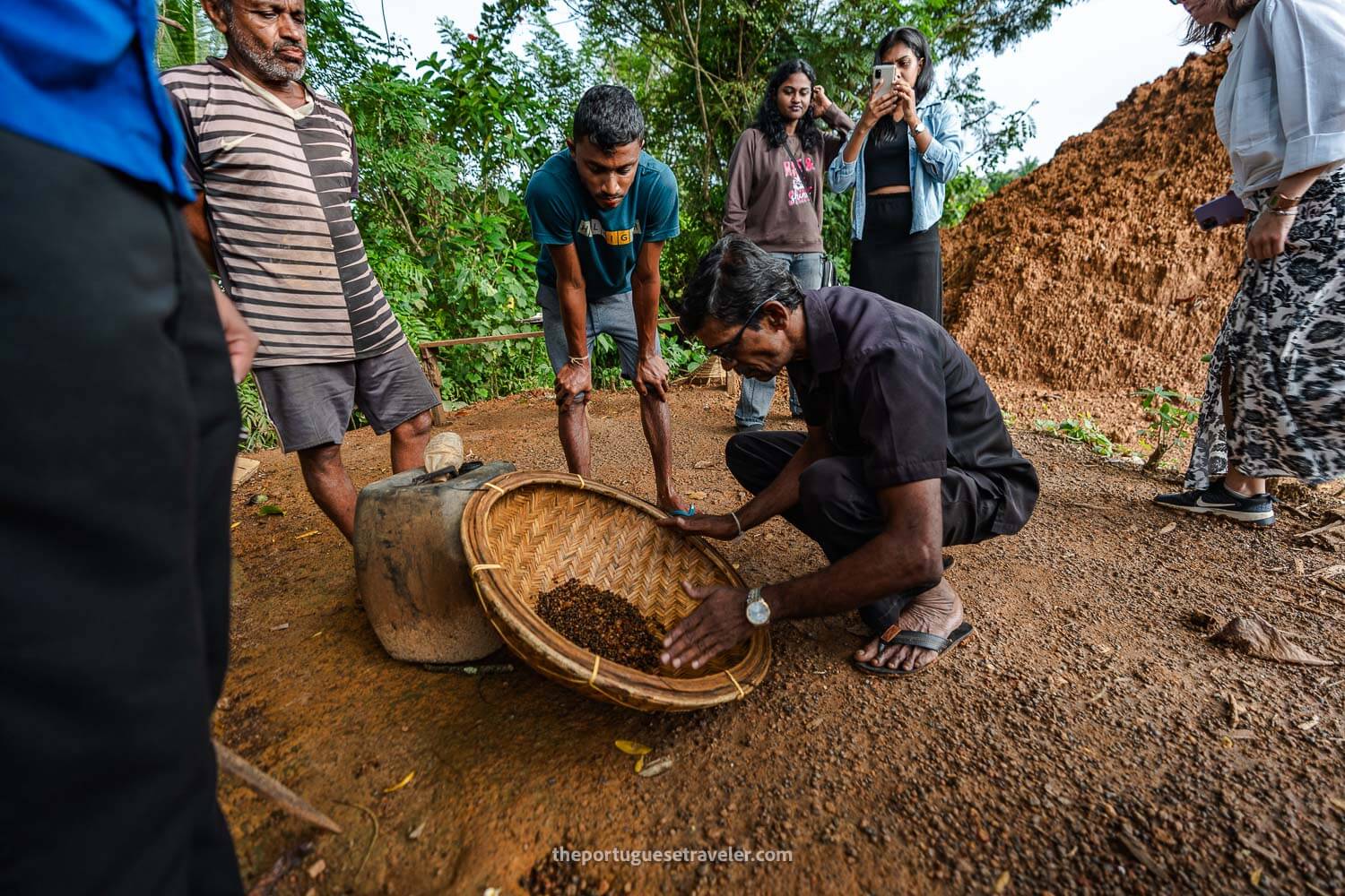 A miner checking if he got any gem