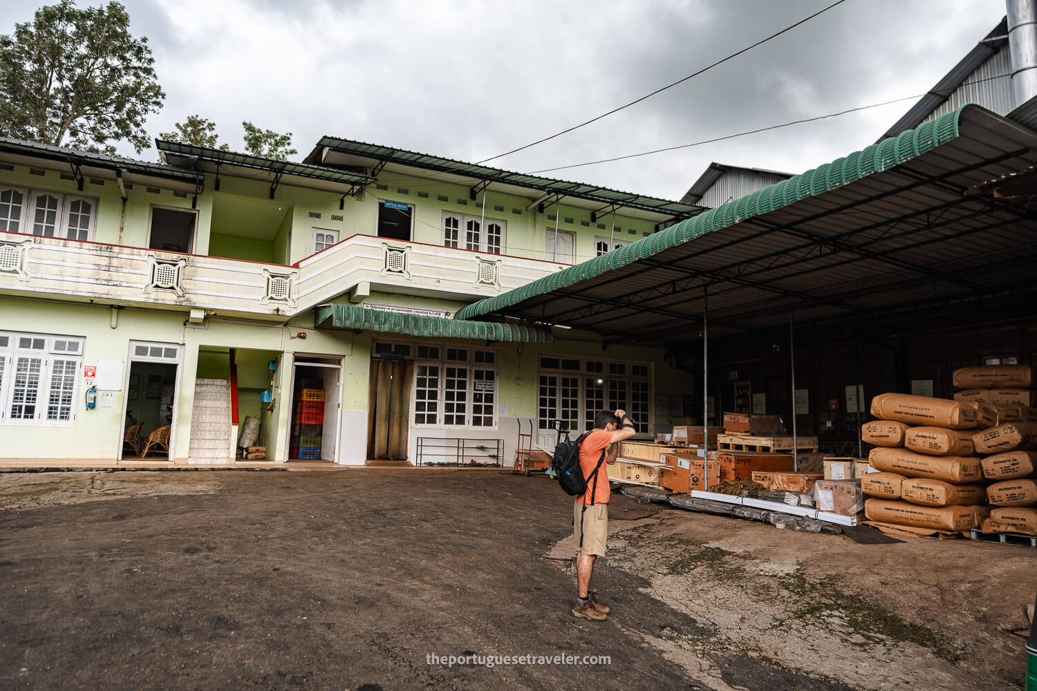 The entrance of the factory with the tea ready to be dispatched