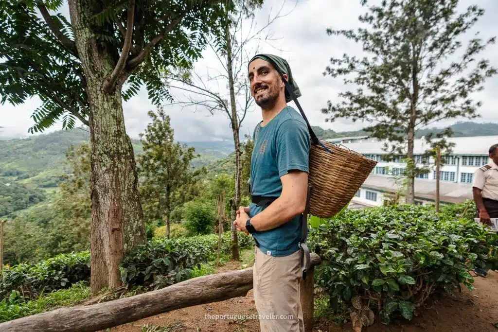 Me at the Halpewatte Tea Factory Tour, in Ella, Sri Lanka