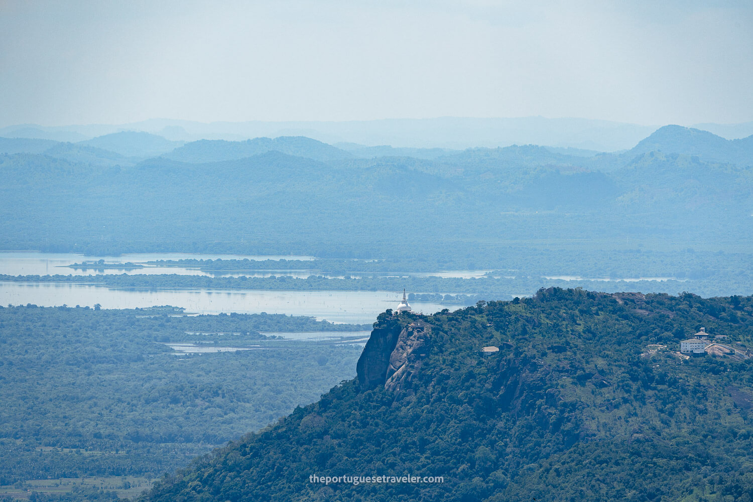 The Kuragala Monastery and the Udawalawe National Park seen from the road to Ella