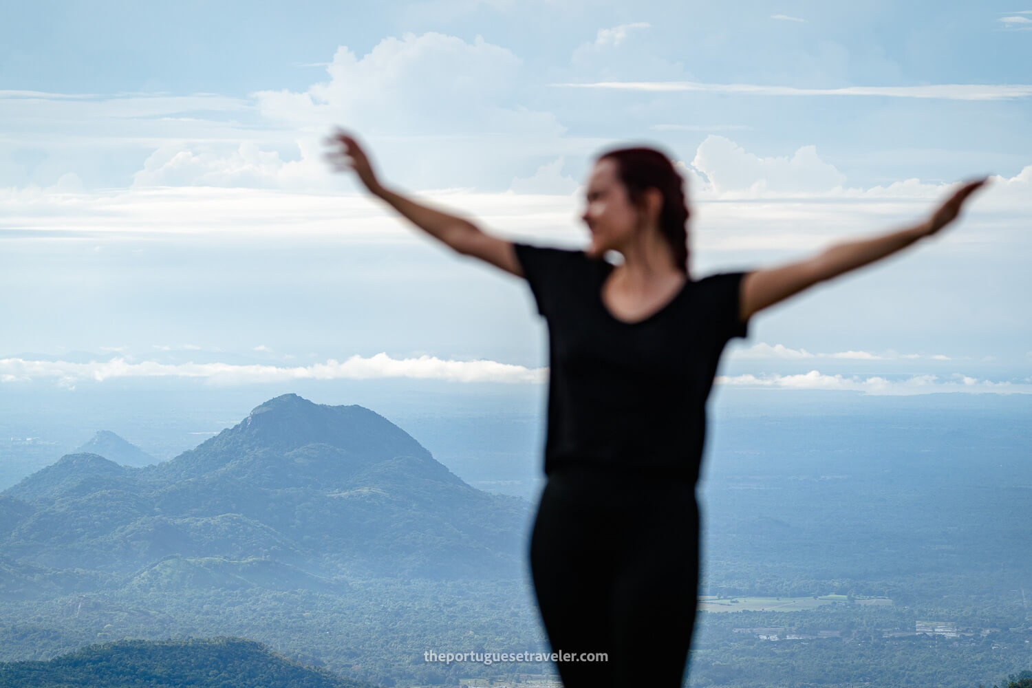 Susana and the view from the Little Adam's Peak summit