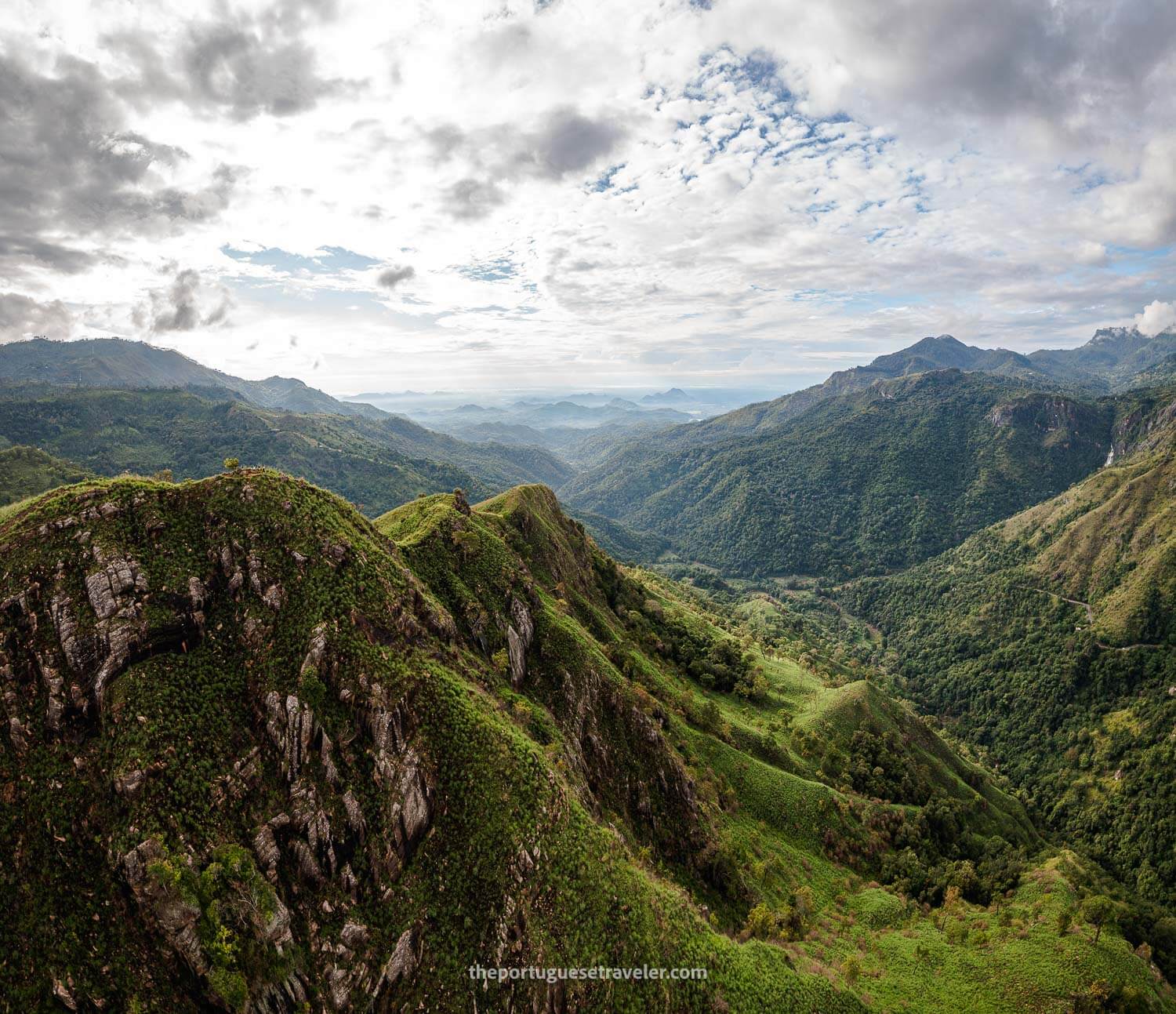 A panoramic drone shot of Ella's hills