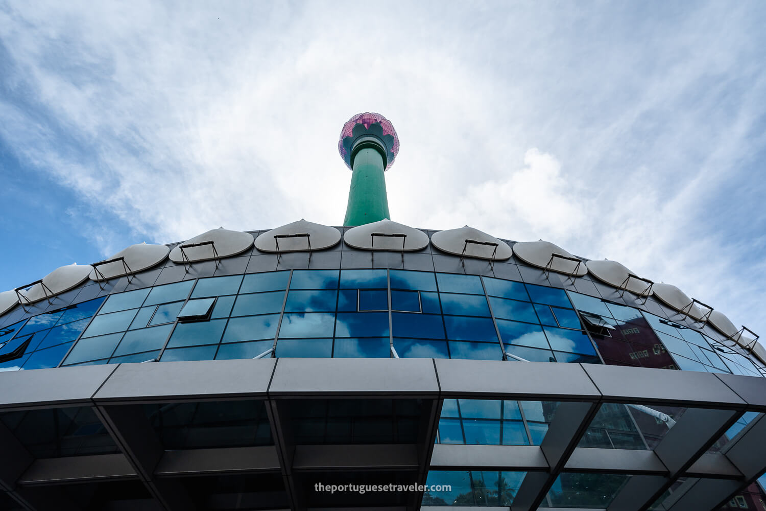 The Lotus Tower seen from below