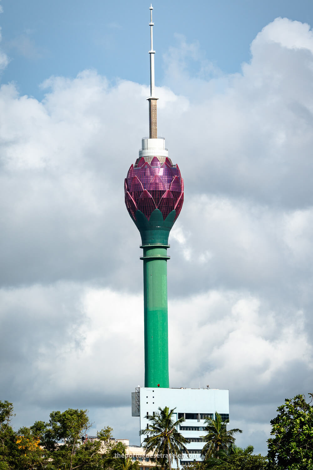 The Lotus Tower seen everywhere from the city