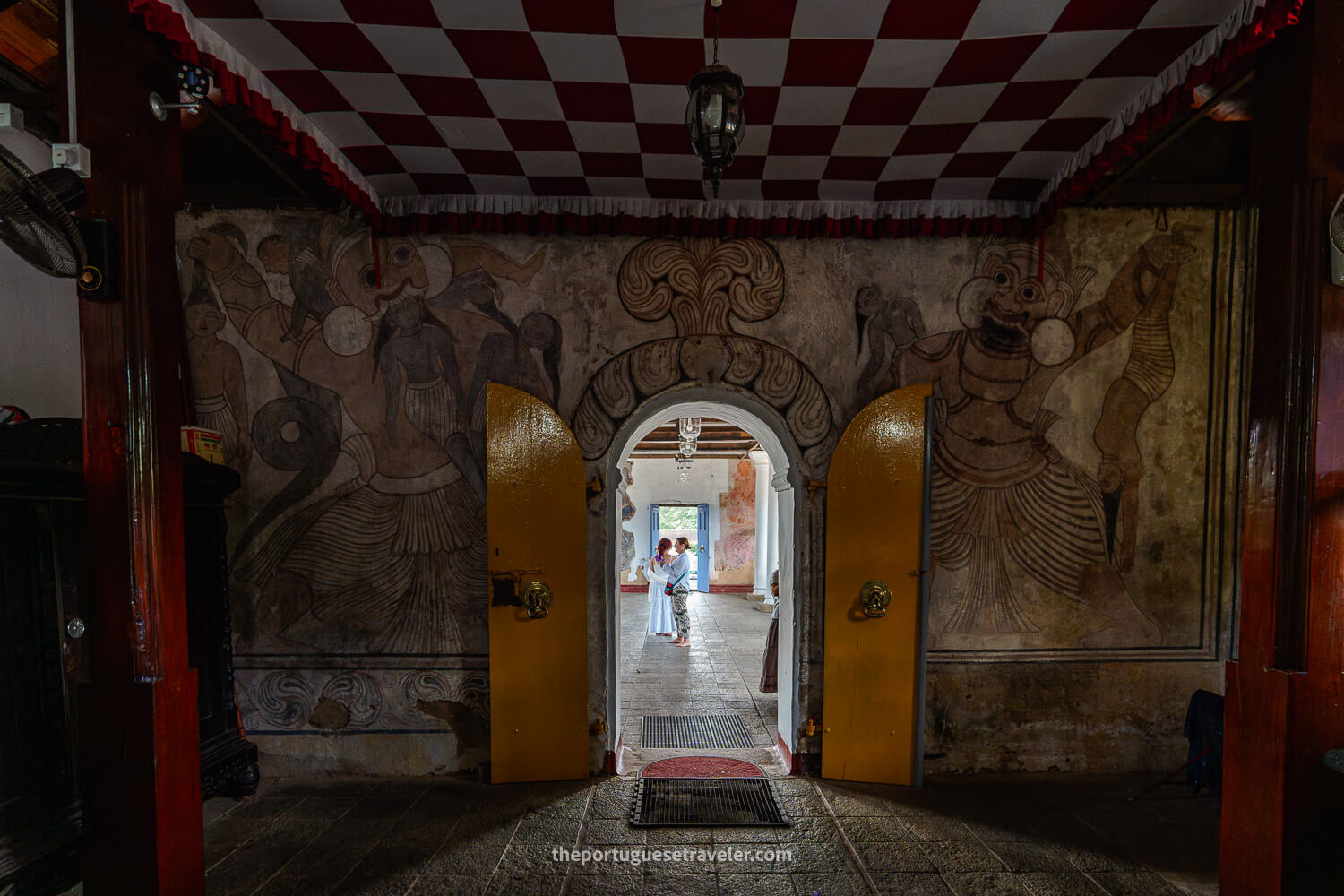 The Maha Saman Dewalaya Temple's interior in Ratnapura