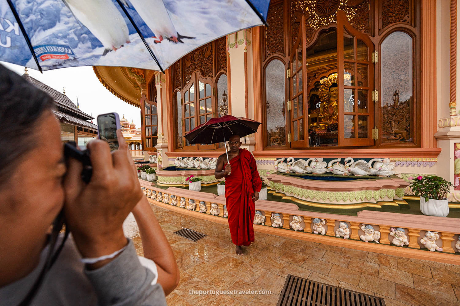 The monk explaining us what we are about to see inside the temple