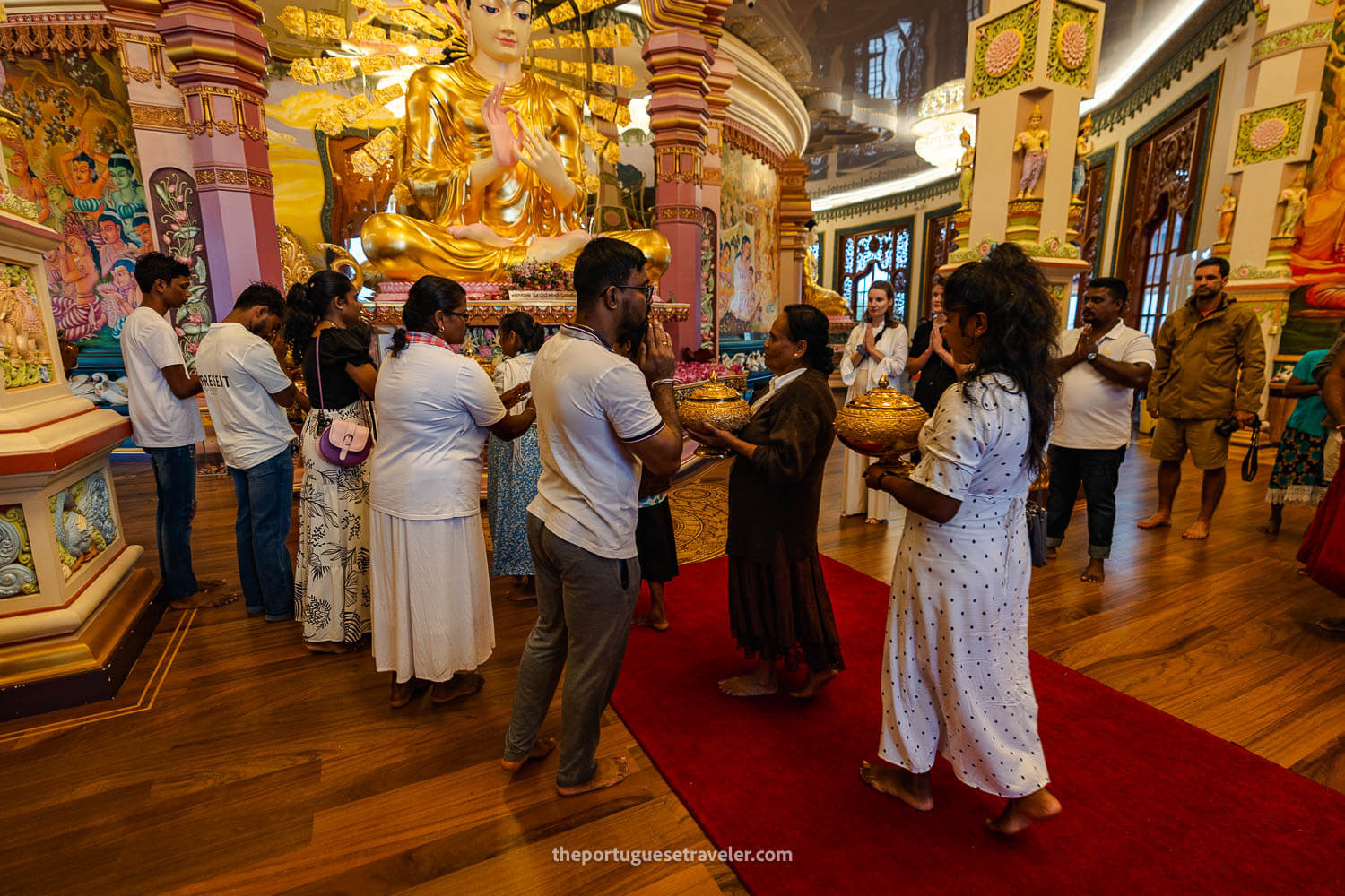 The offerings at the Mahamevnawa Buddhist Monastery