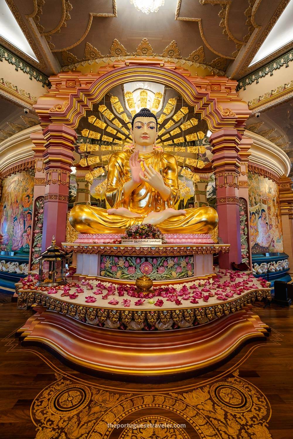 A Buddha statue inside the Mahamevnawa Monastery