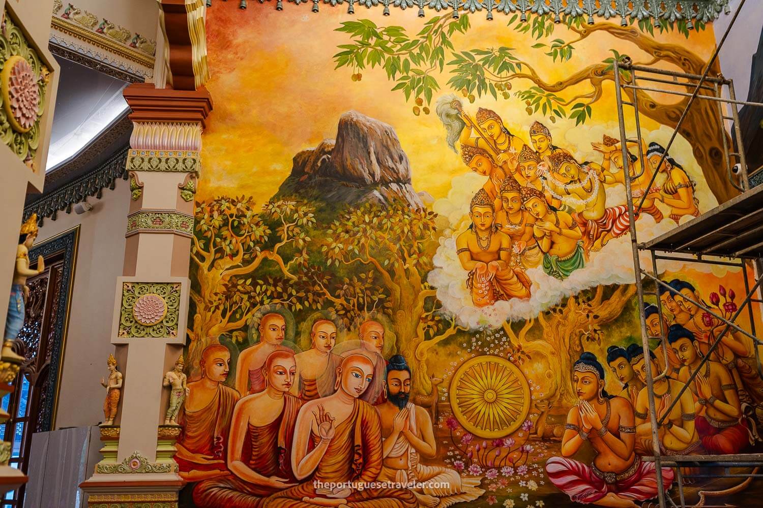 The Buddha's stories on the walls of the Mahamevnawa Buddhist Monastery