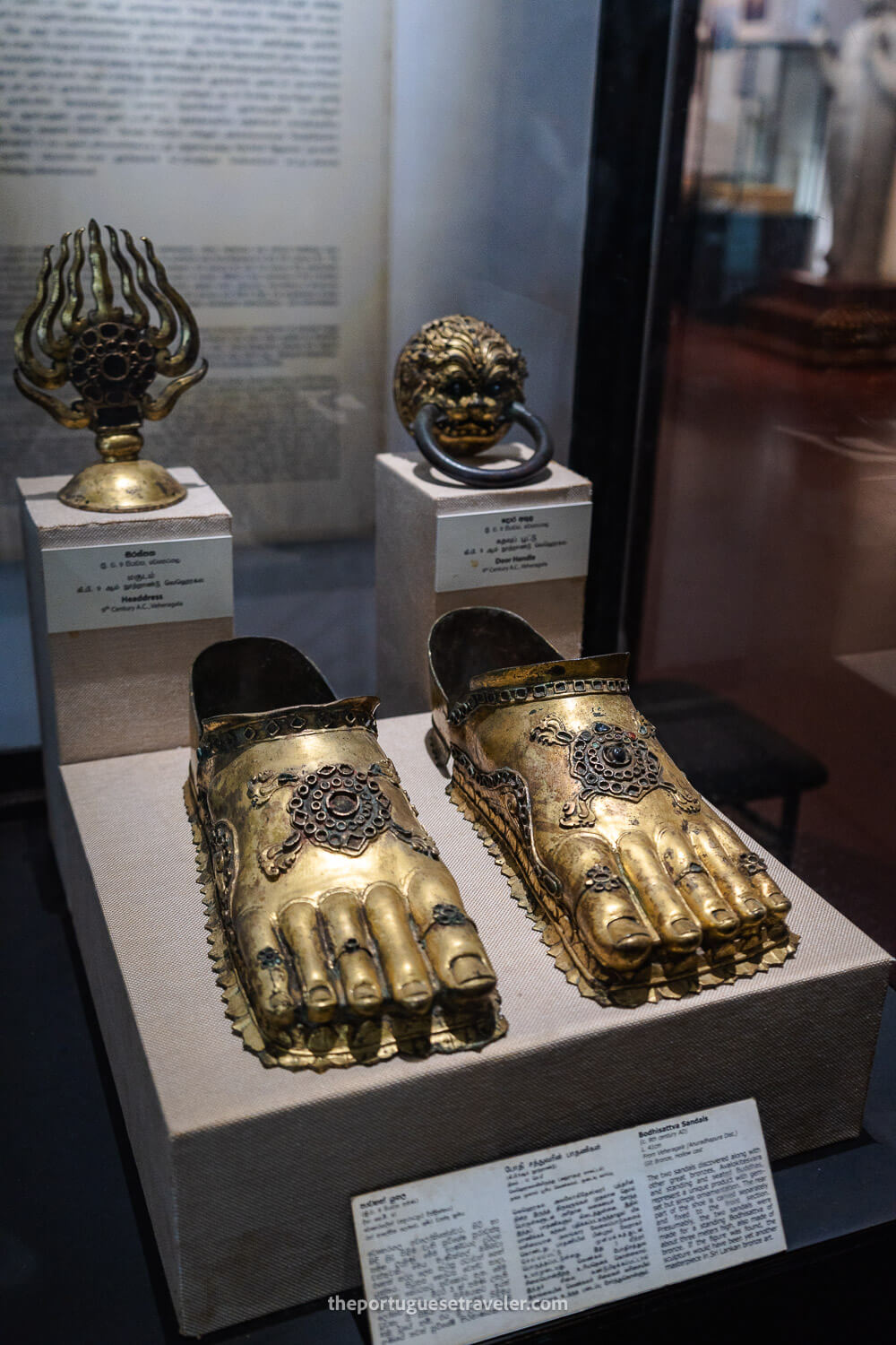 Golden Artifacts at the museum, in Colombo Sri Lanka