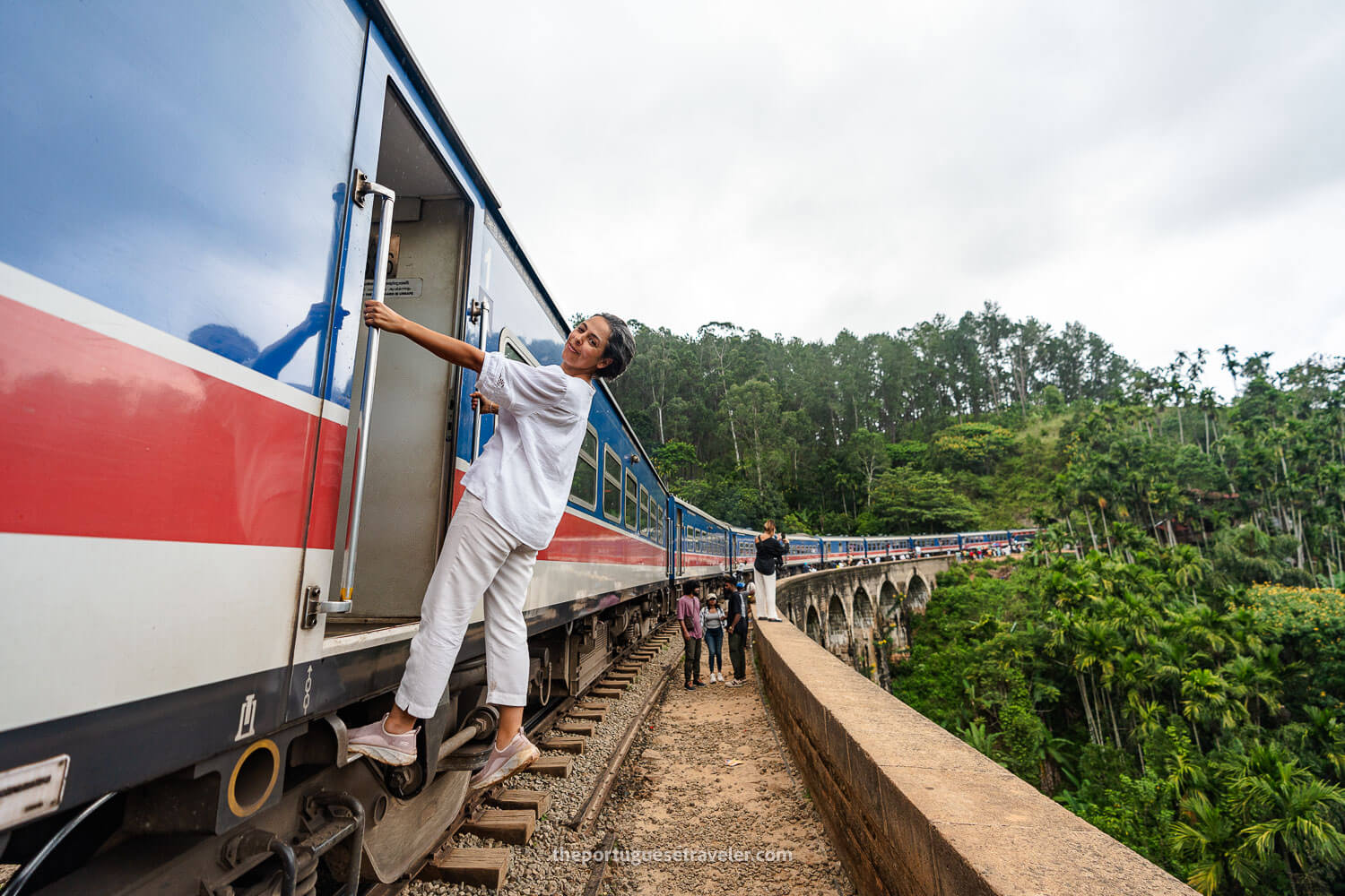 Ruthia pretending she's taking the train ride