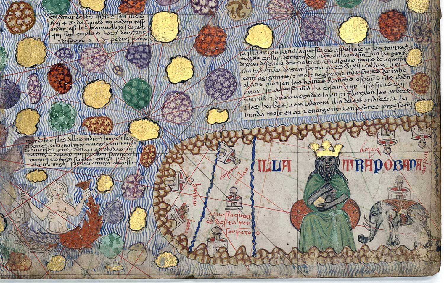 Taprobane in the Catalan Atlas (1375): "Illa Trapobana". - The Portuguese in Sri Lanka