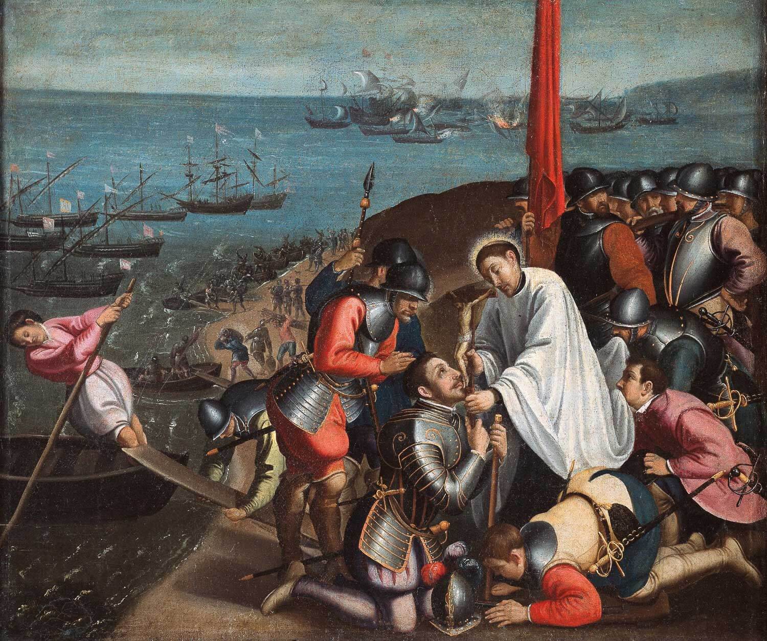 Saint Francisco Xavier Inspiring Portuguese Troops - The Portuguese in Sri Lanka
