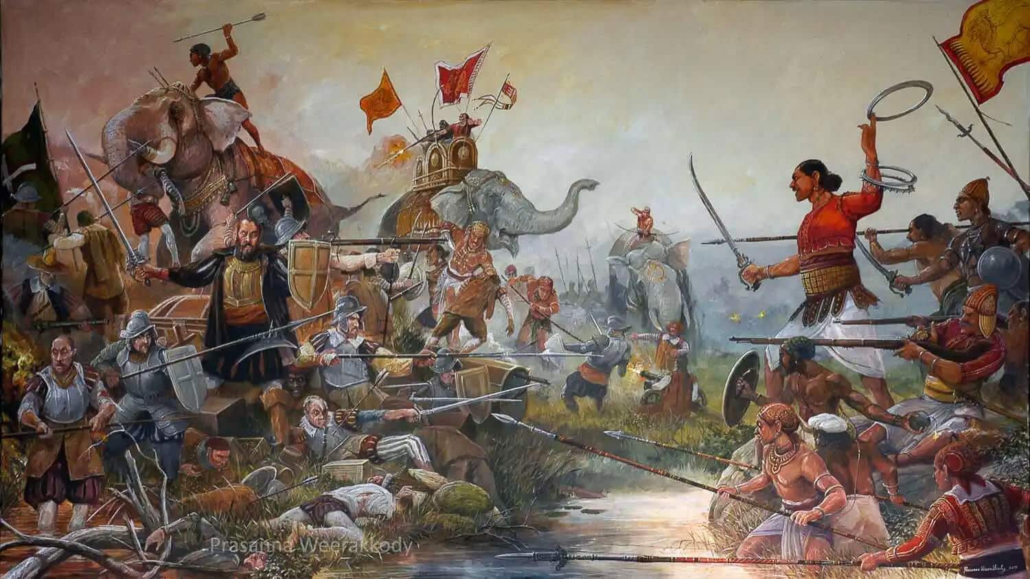 The defeat of the Portuguese at the Battle of Gannoruwa 1638 - The Portuguese in Sri Lanka