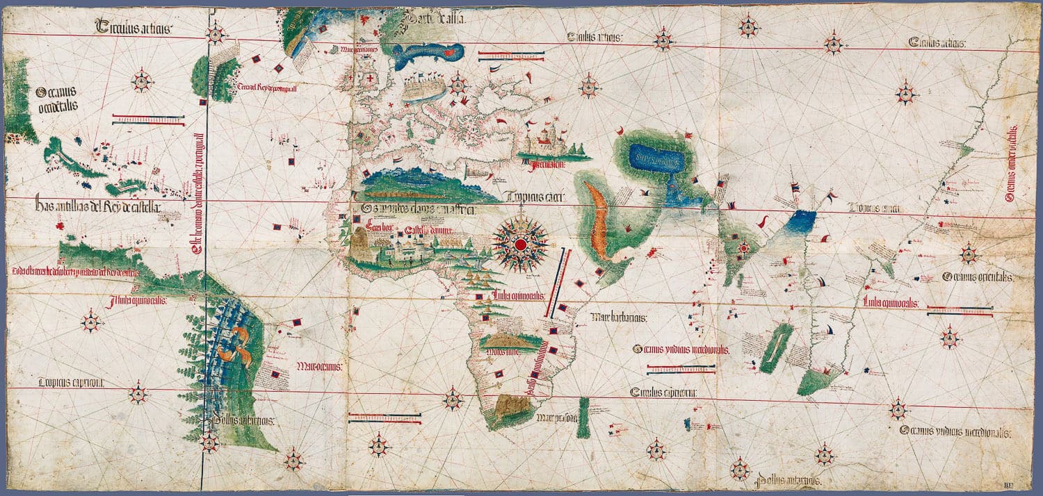 The Cantino planisphere (1502), Biblioteca Estense, Modena, Italy - The Portuguese in Sri Lanka