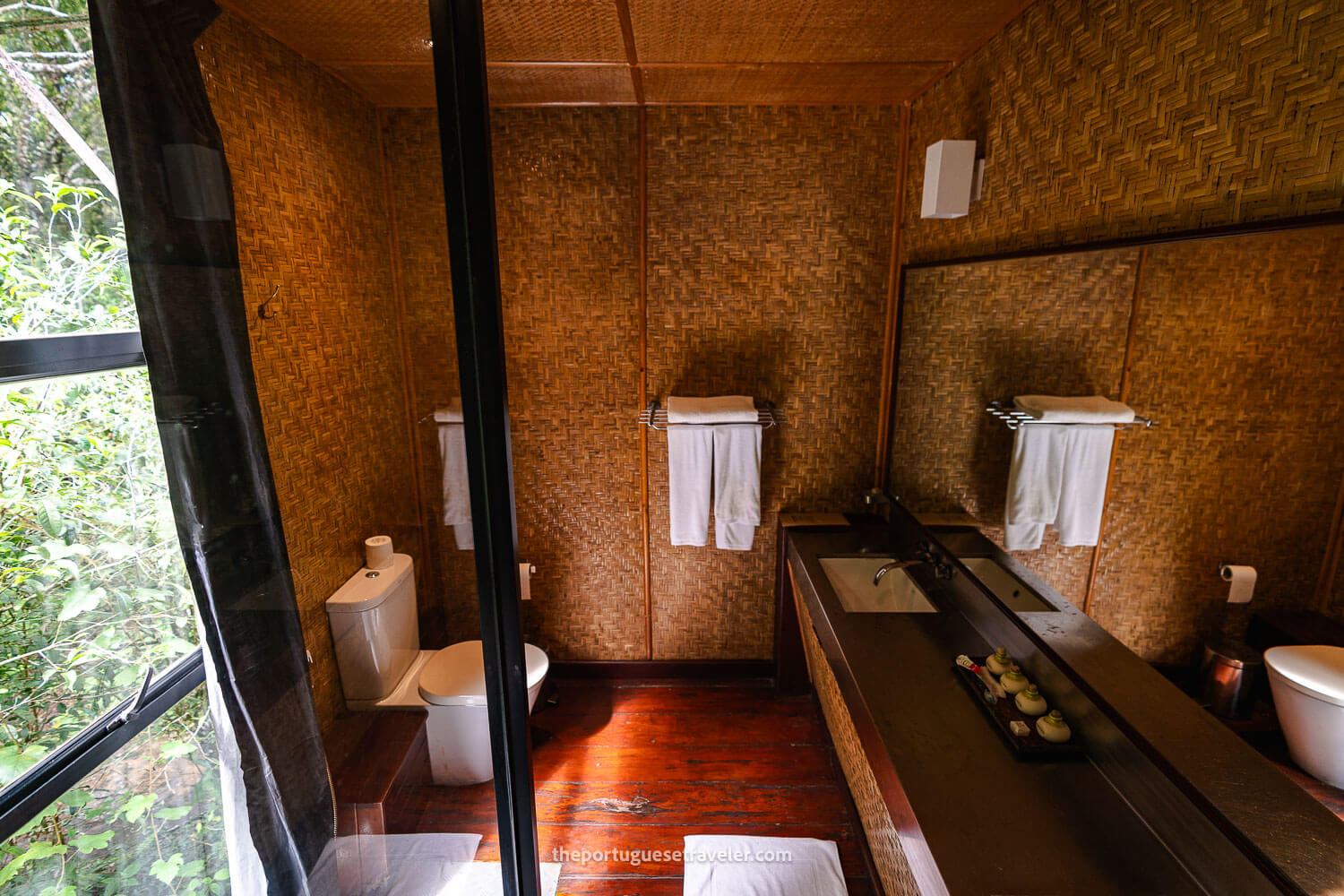 The bathroom at the Rainforest Ecolodge at the Sinharaja Forest Reserve