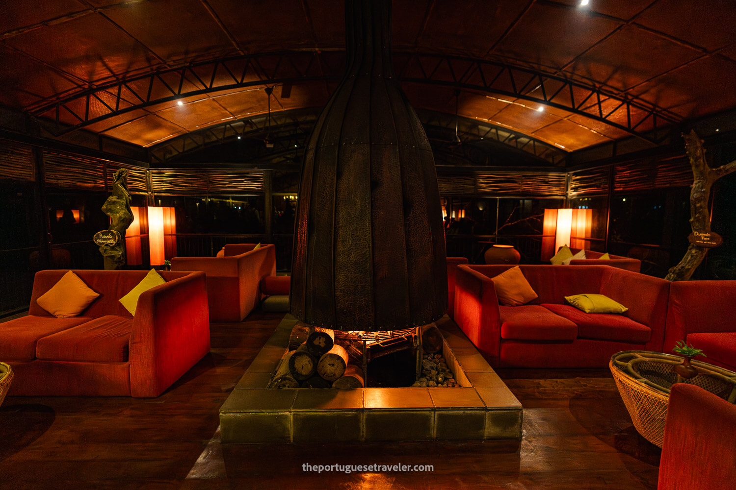 The lounge at the Rainforest Ecolodge at the Sinharaja Forest Reserve