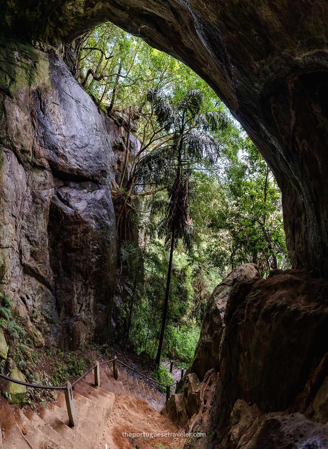 The entrance of the cave (the myth said it had the shape of Ravana's Mechanical Flying Peacock)