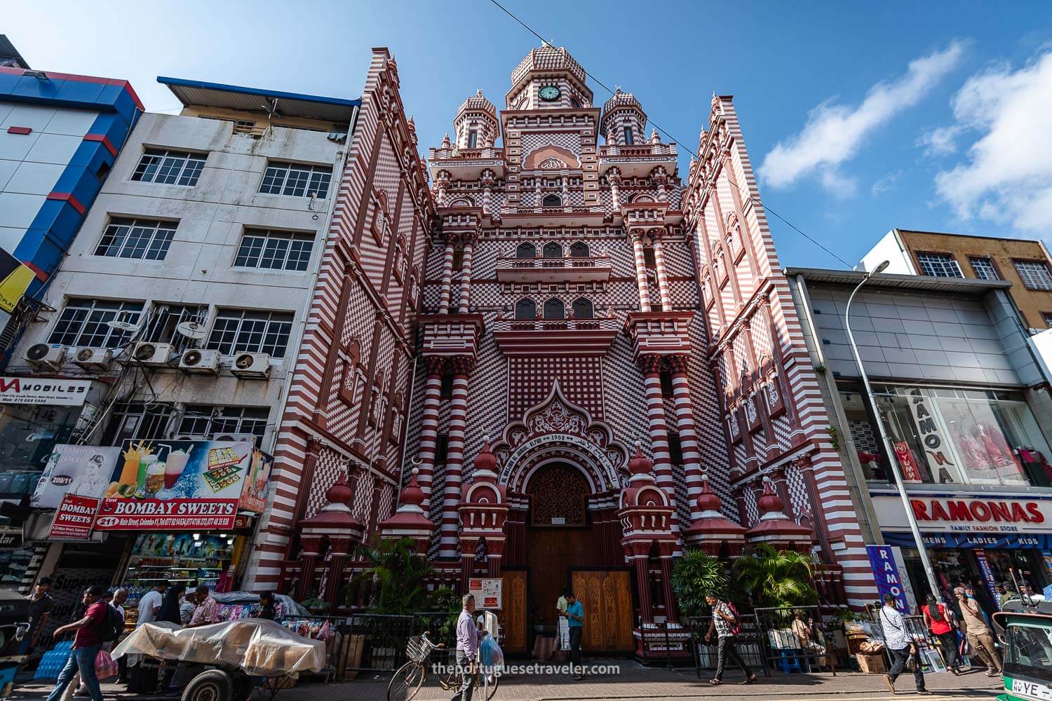 The Jami Ul-Alfar Mosque or Red Mosque in Pettah, in Colombo Sri Lanka