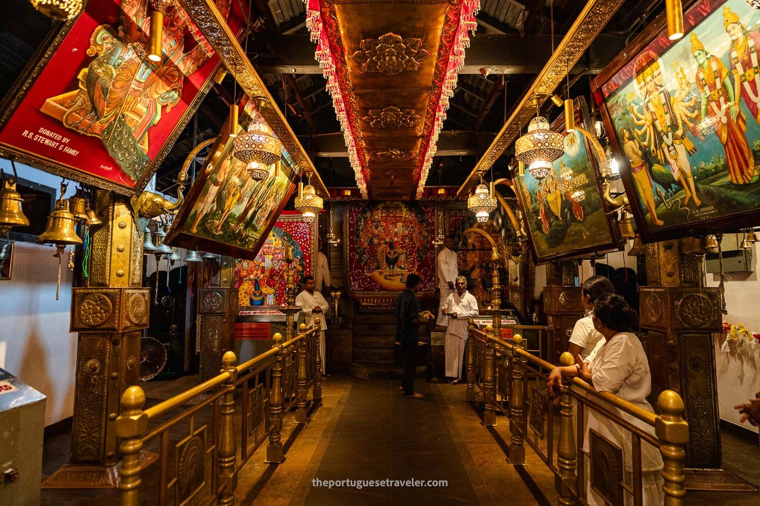 The interior of a hindu temple in Kataragama