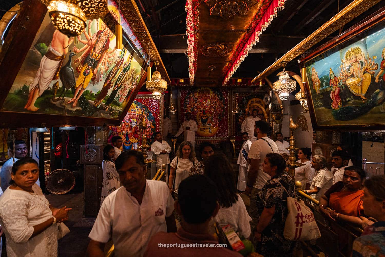A ceremony inside a Hindu Temple
