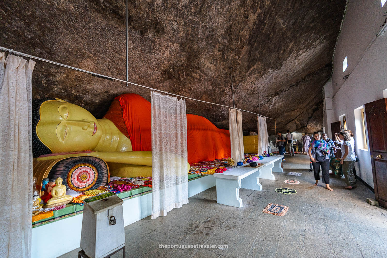 The reclining Buddha underneath the temple