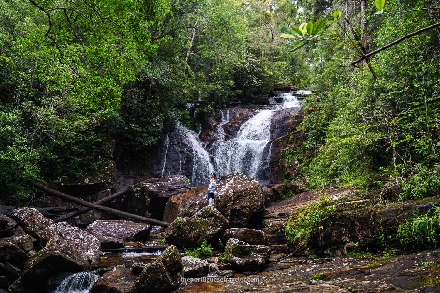 Andreia and the waterfall