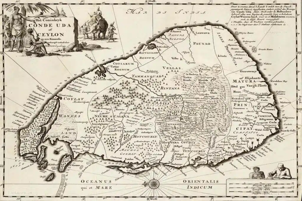 A new map of the Kingdom of Candy Uda, in the island of Ceylon, published by Robert Knox around 1681