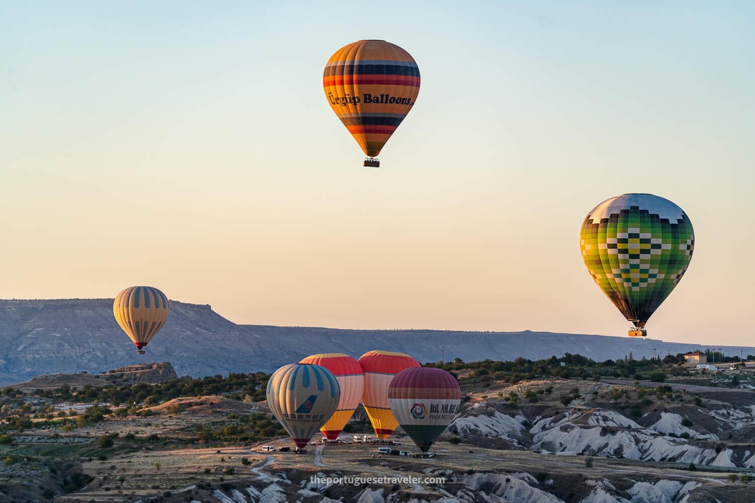 More hot air balloons at sunrise in Cappadocia